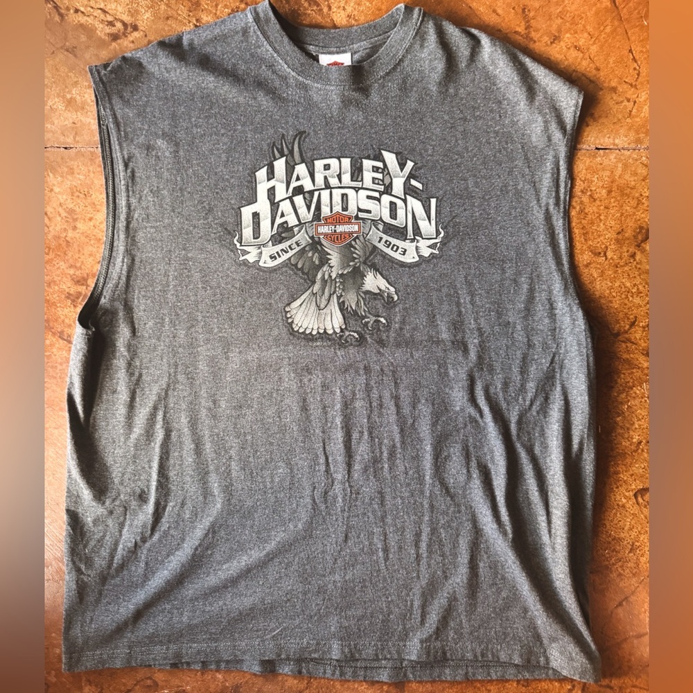 Vintage Harley-Davidson Gray Sleeveless T-Shirt